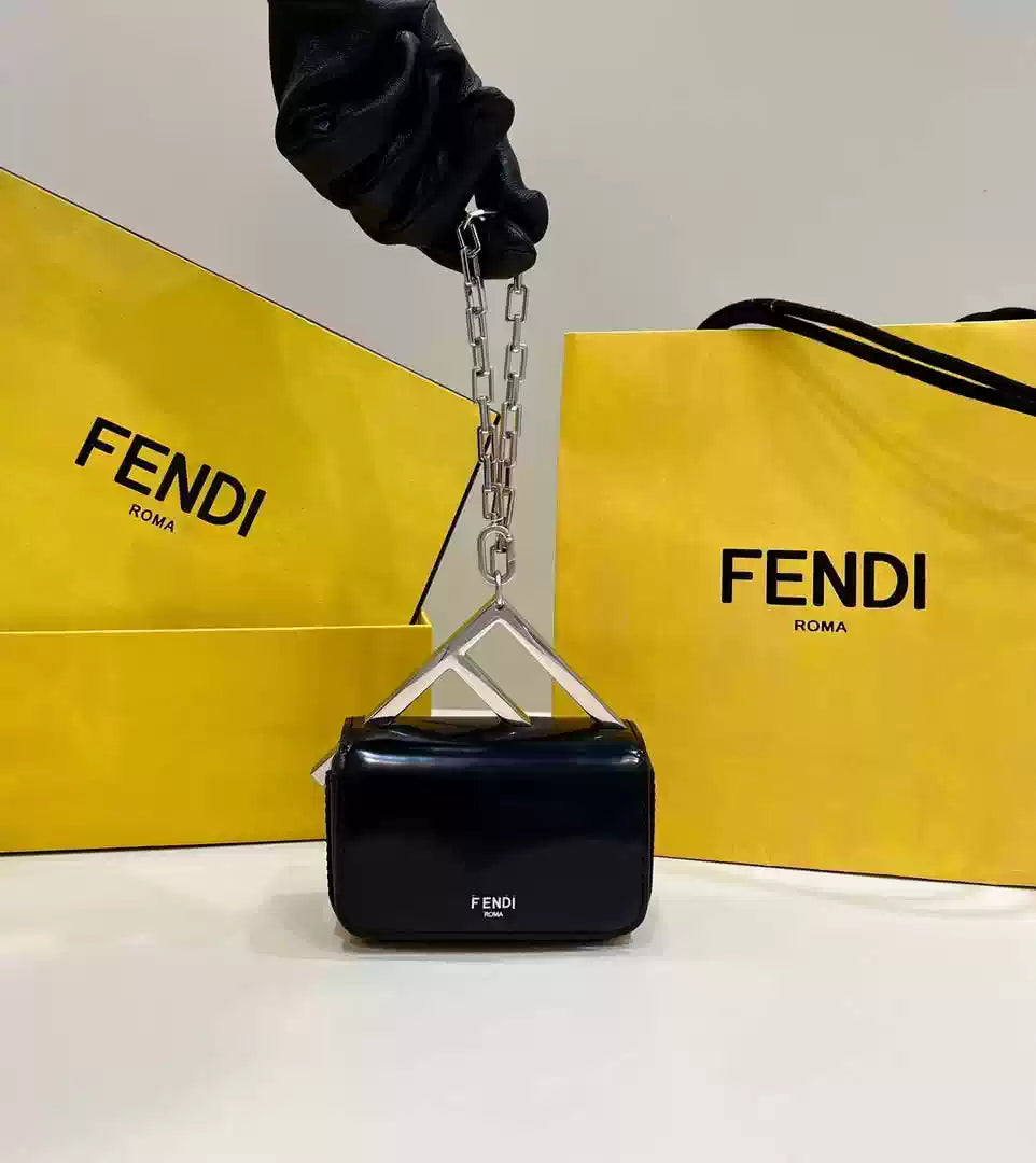 Fendi 7AS173 Fendi First Sight Black leather Nano bag - Default Title - View 1