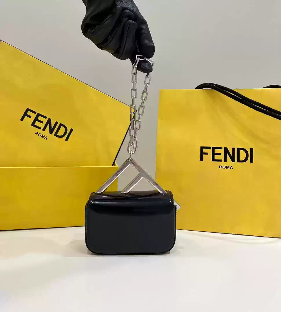 Fendi 7AS173 Fendi First Sight Black leather Nano bag - Default Title - View 3