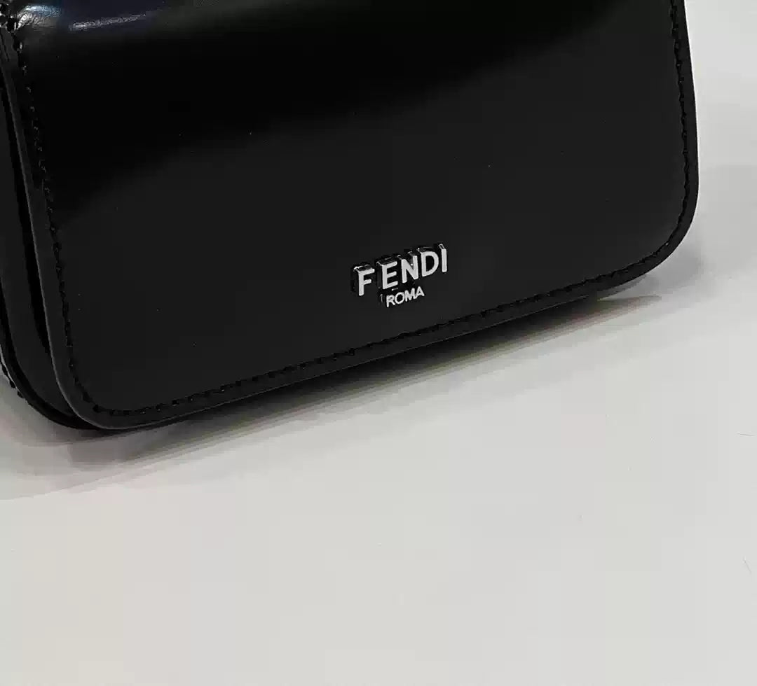 Fendi 7AS173 Fendi First Sight Black leather Nano bag