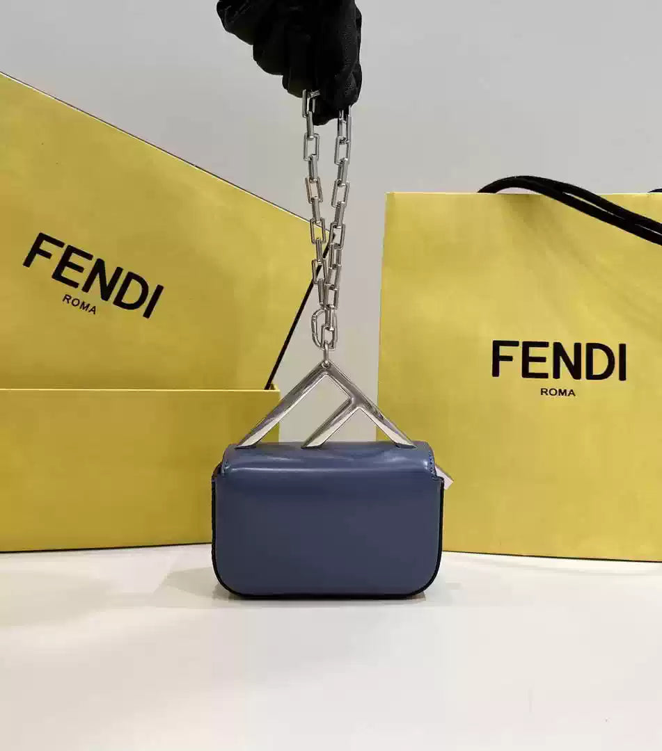 Fendi 7AS173 Fendi First Sight Blue leather Nano bag