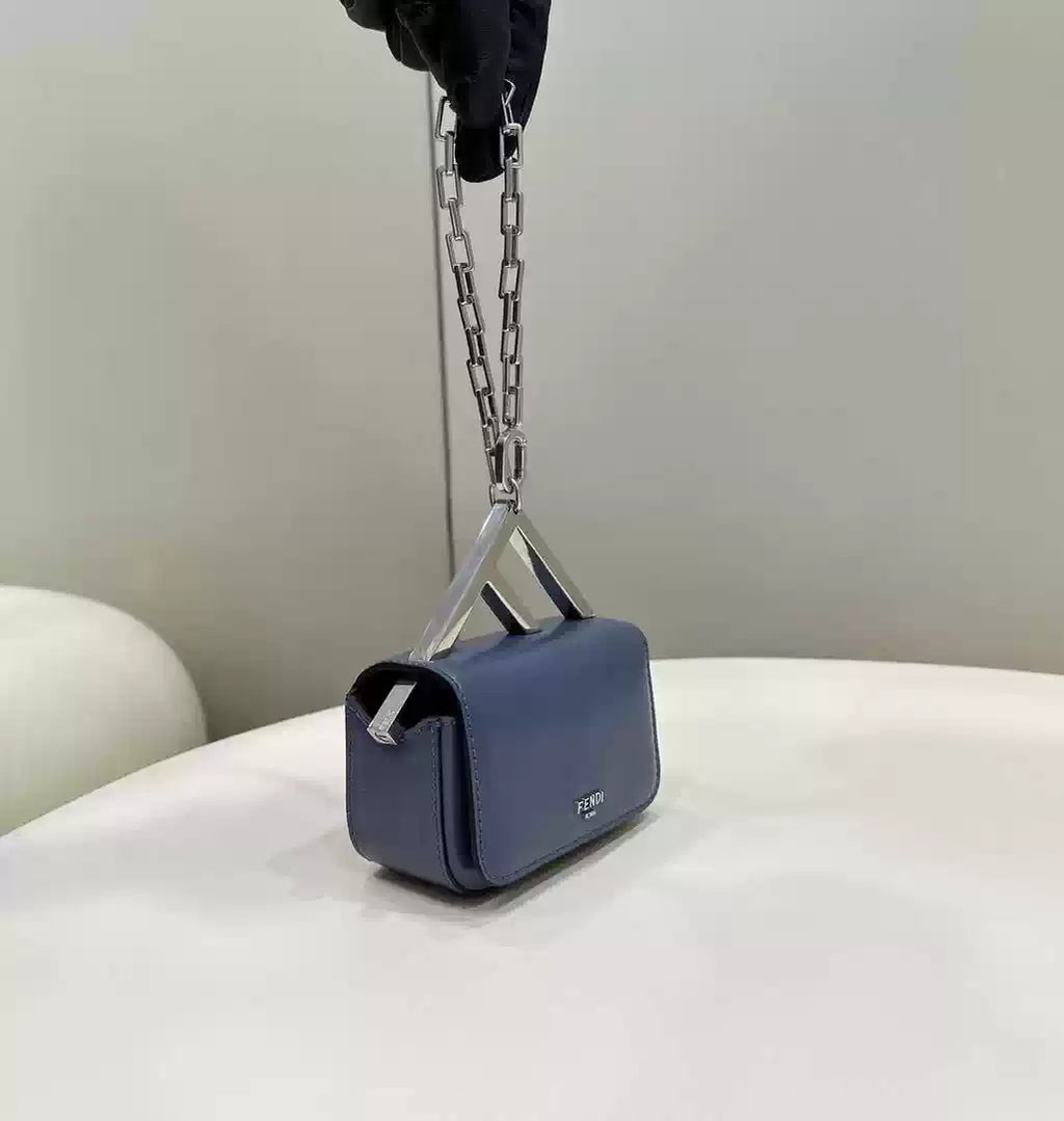 Fendi 7AS173 Fendi First Sight Blue leather Nano bag