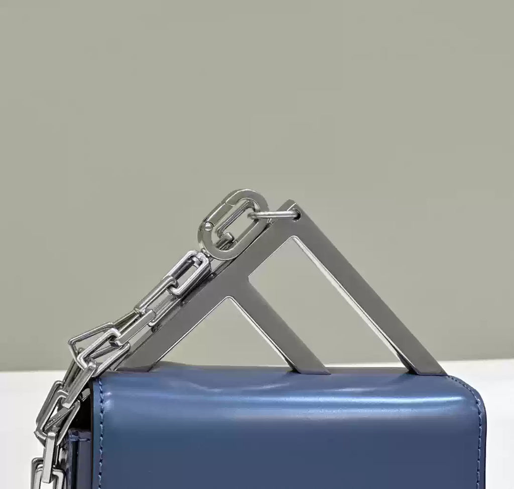 Fendi 7AS173 Fendi First Sight Blue leather Nano bag