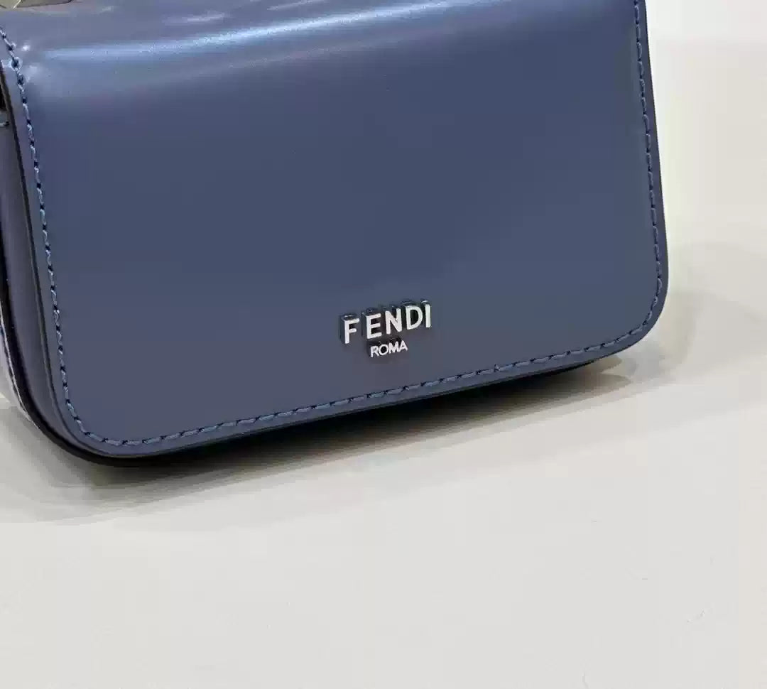 Fendi 7AS173 Fendi First Sight Blue leather Nano bag - Default Title - View 7