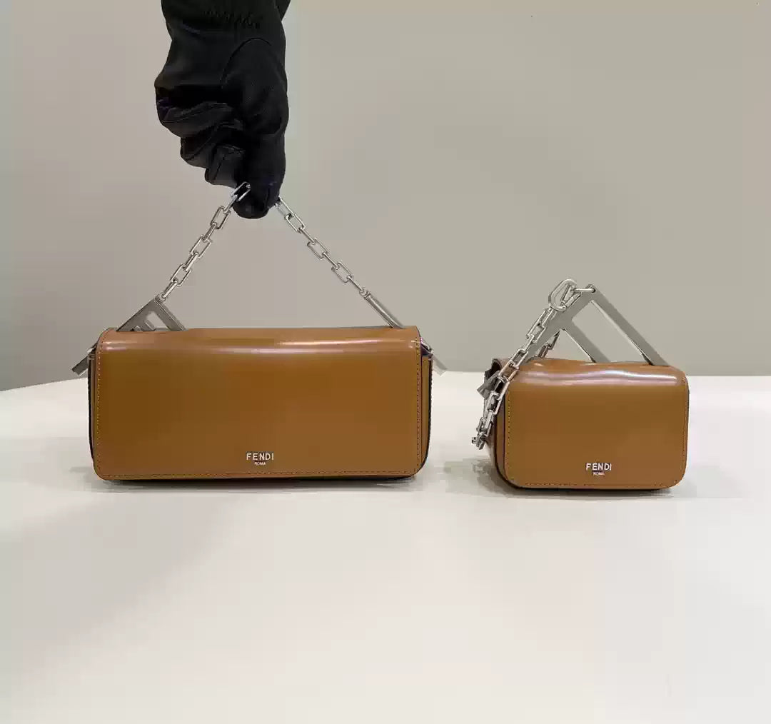 Fendi 7AS173 Fendi First Sight Brown leather Nano bag
