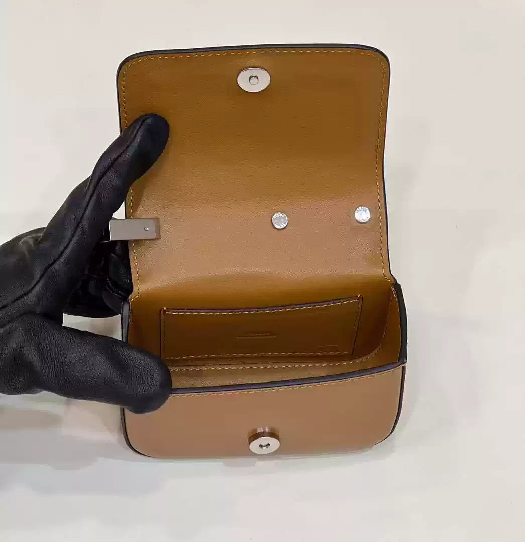 Fendi 7AS173 Fendi First Sight Brown leather Nano bag