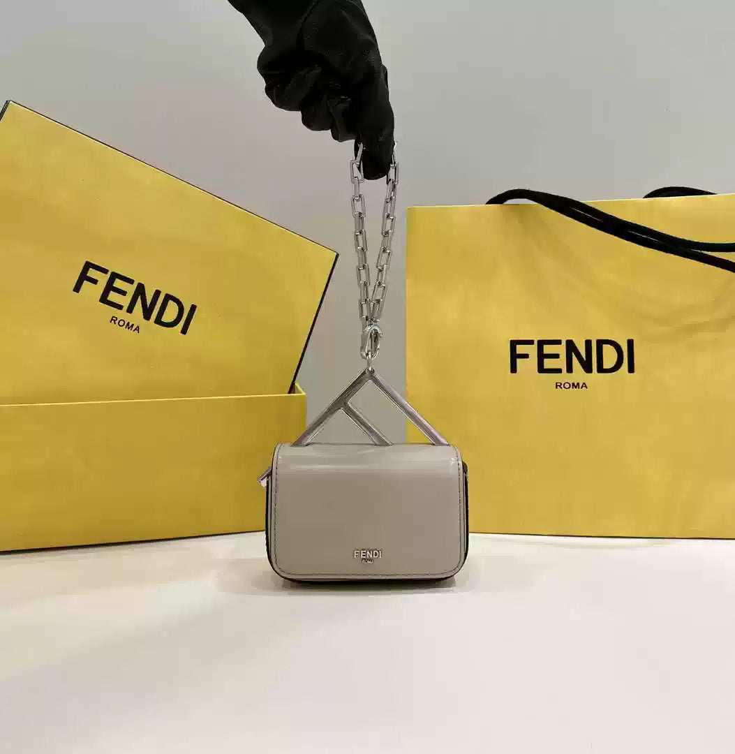 Fendi 7AS173 Fendi First Sight Gray leather Nano bag - Default Title - View 1
