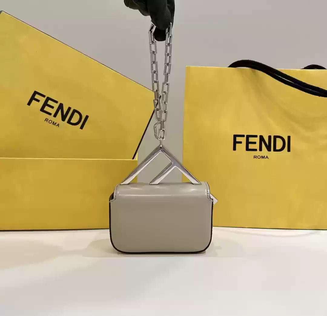 Fendi 7AS173 Fendi First Sight Gray leather Nano bag
