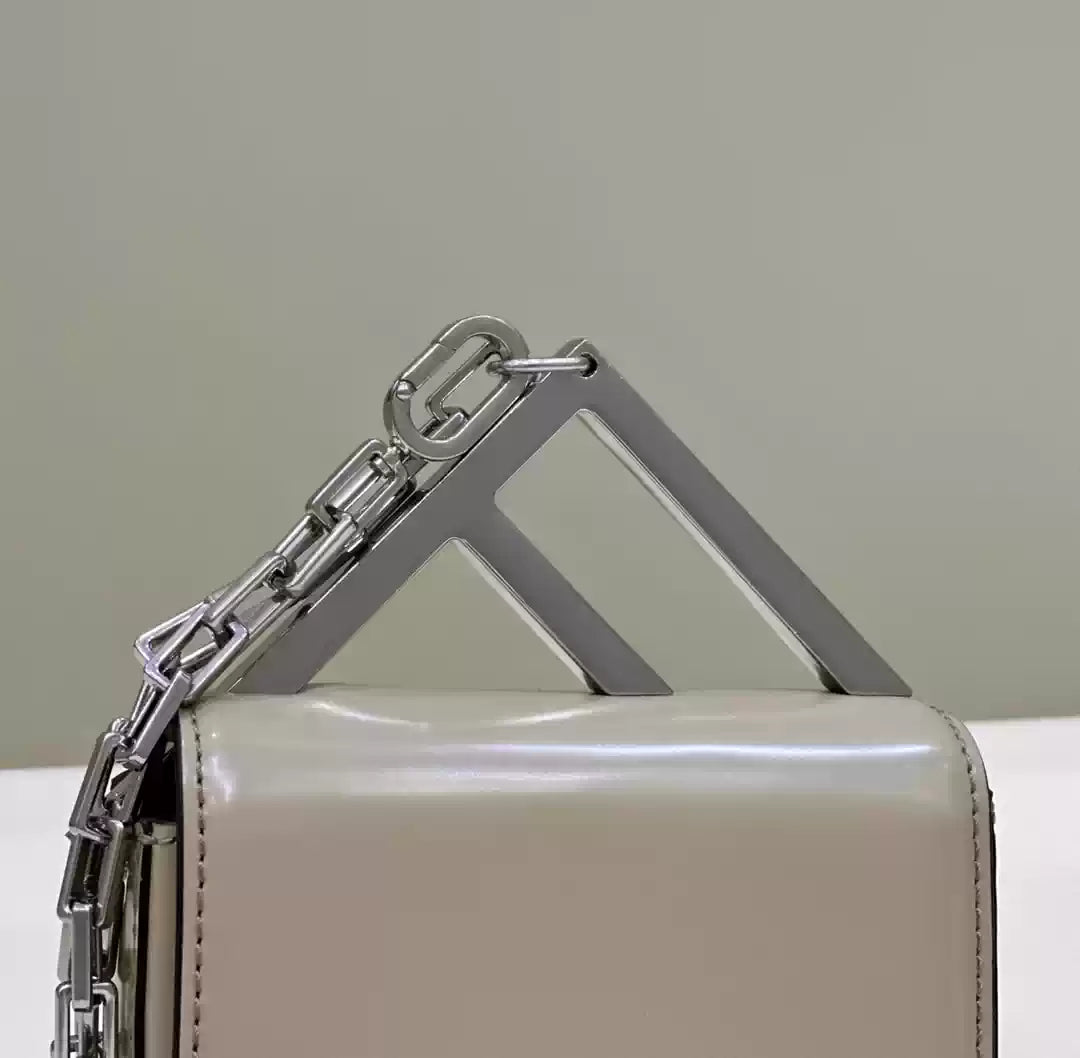 Fendi 7AS173 Fendi First Sight Gray leather Nano bag