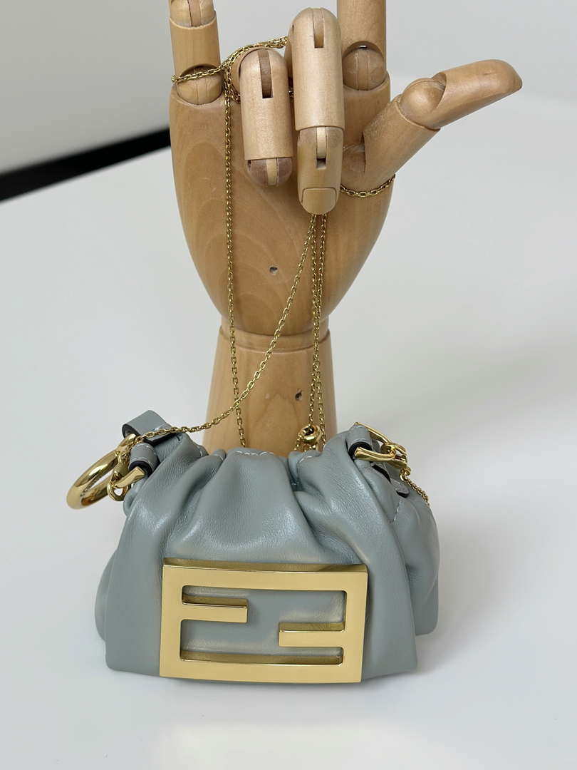 Fendi 7AS368ABVEF0K7E Mamma Baguette Nano Blue leather miniature