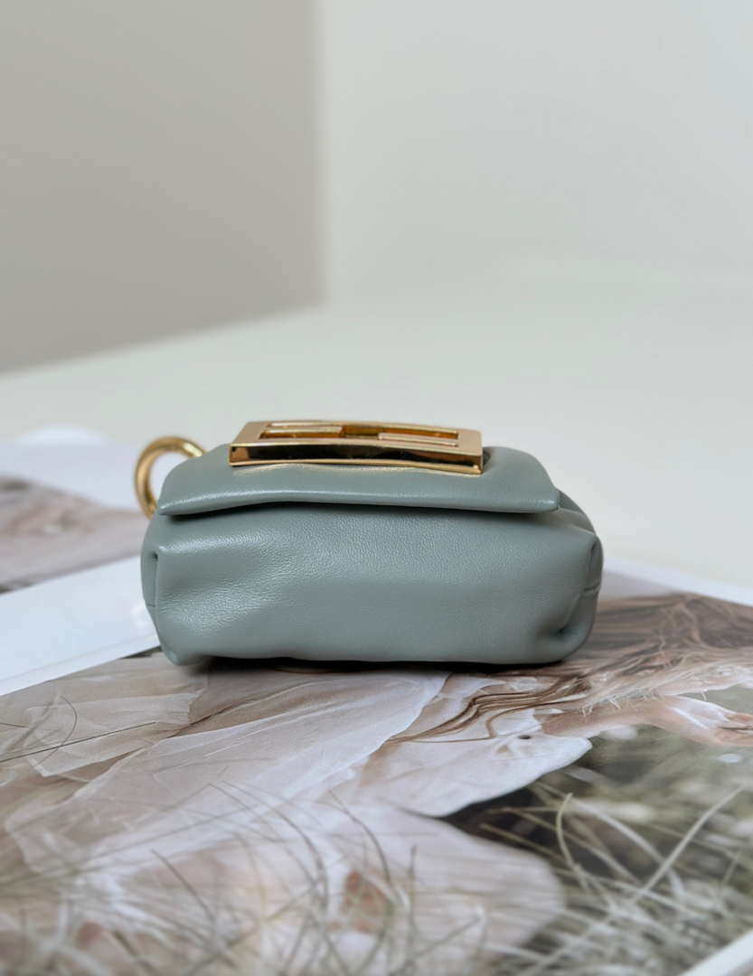 Fendi 7AS368ABVEF0K7E Mamma Baguette Nano Blue leather miniature