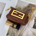 Fendi 7AS368ABVEF0K7E Mamma Baguette Nano Brown leather miniature 8677mini - Default Title - View 1