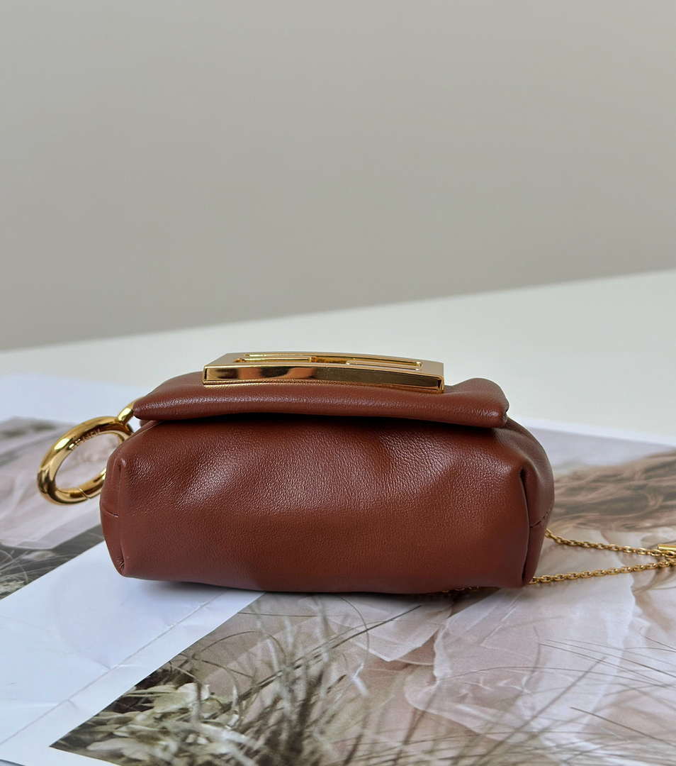 Fendi 7AS368ABVEF0K7E Mamma Baguette Nano Brown leather miniature 8677mini