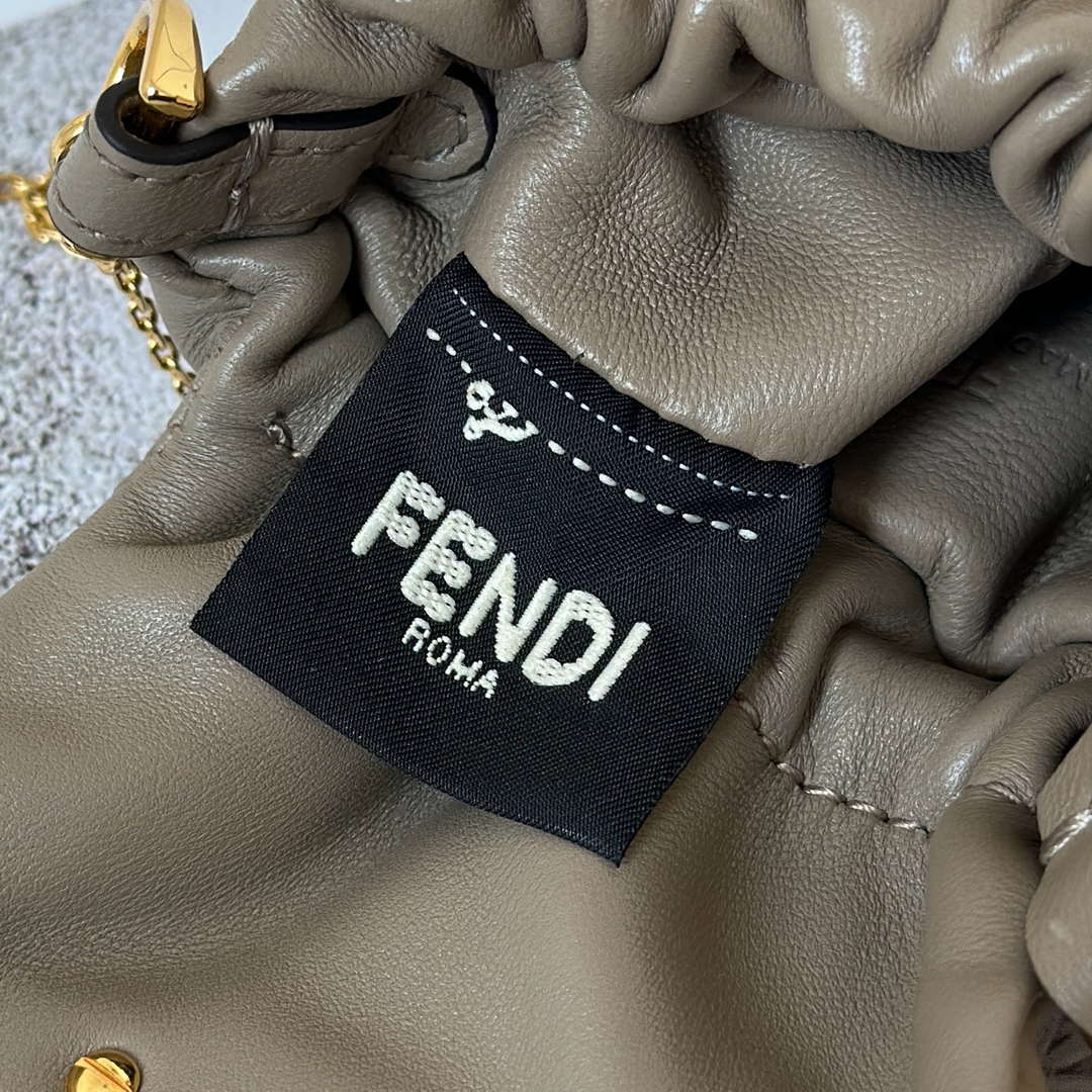 Fendi 7AS368ABVEF0K7E Mamma Baguette Nano Dove Gray leather miniature 8677mini