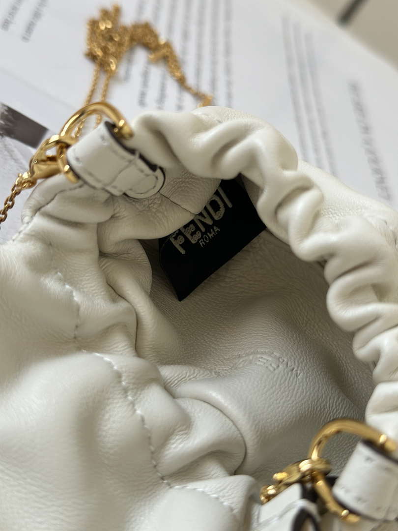 Fendi 7AS368ABVEF0K7E Mamma Baguette Nano White leather miniature 8677mini