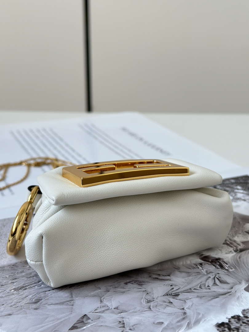Fendi 7AS368ABVEF0K7E Mamma Baguette Nano White leather miniature 8677mini