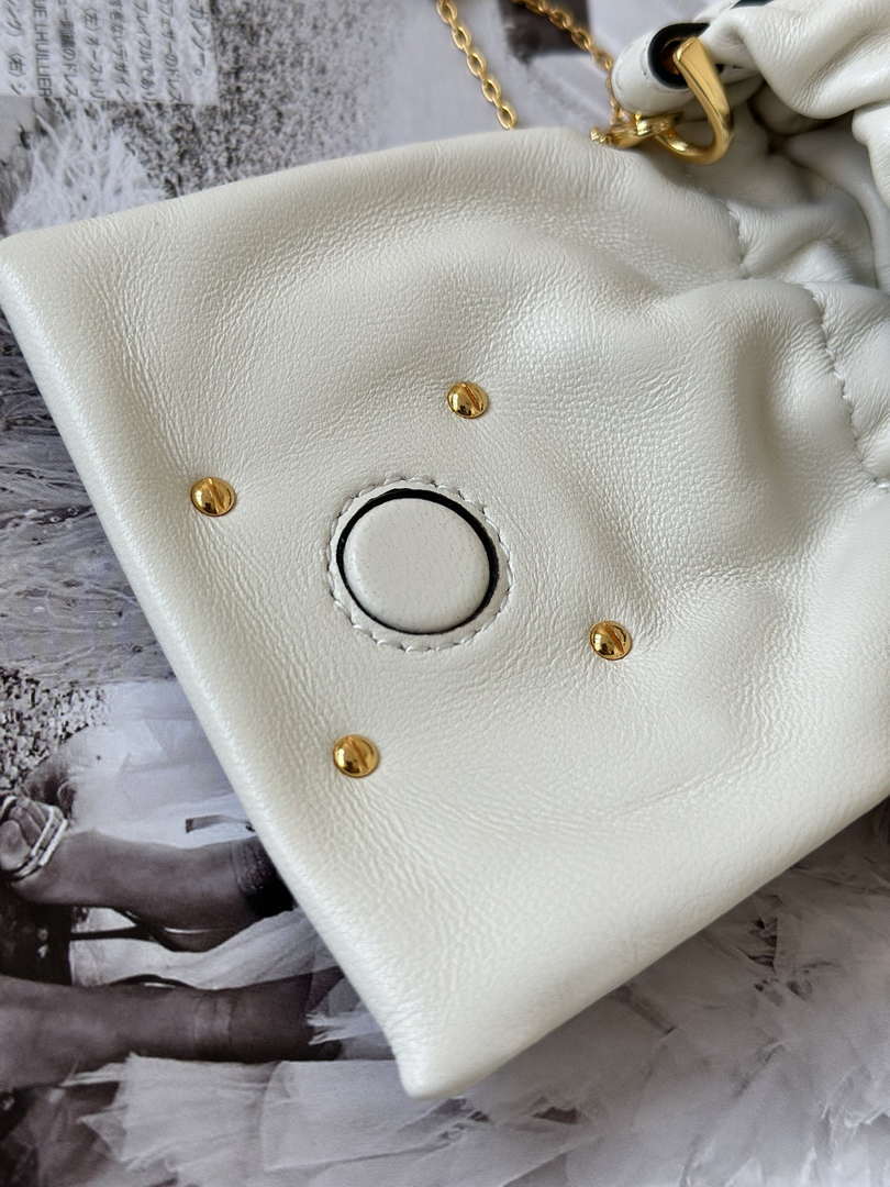 Fendi 7AS368ABVEF0K7E Mamma Baguette Nano White leather miniature 8677mini - Default Title - View 7