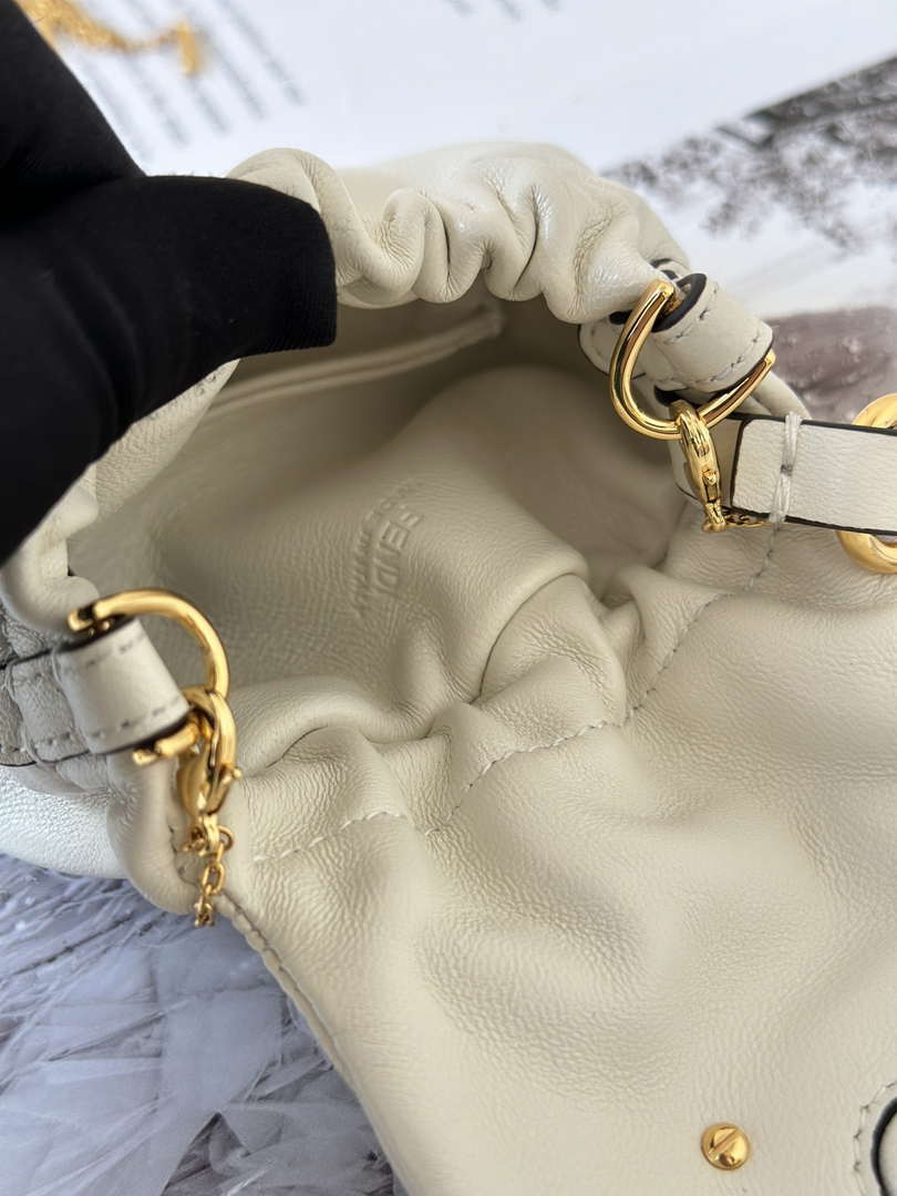 Fendi 7AS368ABVEF0K7E Mamma Baguette Nano White leather miniature 8677mini