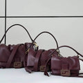 Fendi 8BS105AV5WF1SXQ Mamma Baguette Nano Wine Red leather miniature 8677mini
