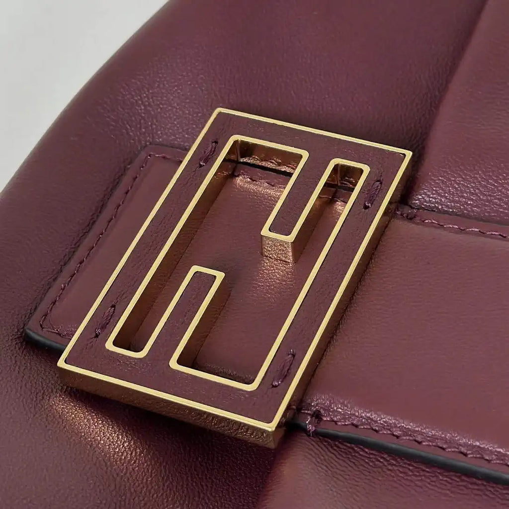 Fendi 8BS105AV5WF1SXQ Mamma Baguette Nano Wine Red leather miniature 8677mini