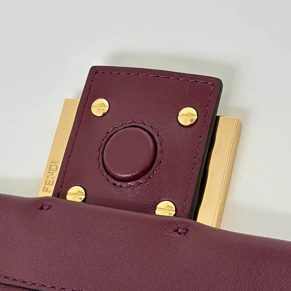 Fendi 8BS105AV5WF1SXQ Mamma Baguette Nano Wine Red leather miniature 8677mini