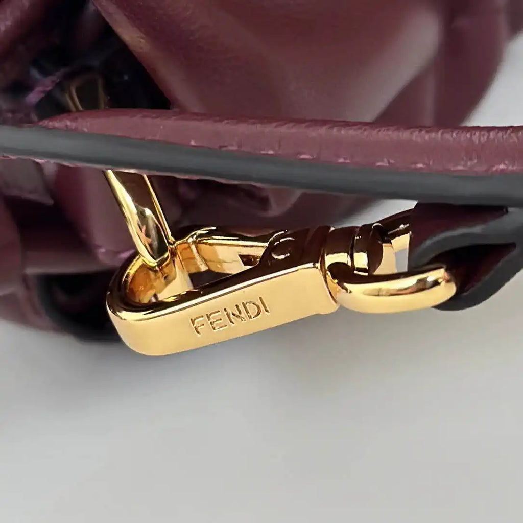 Fendi 8BS105AV5WF1SXQ Mamma Baguette Nano Wine Red leather miniature 8677mini
