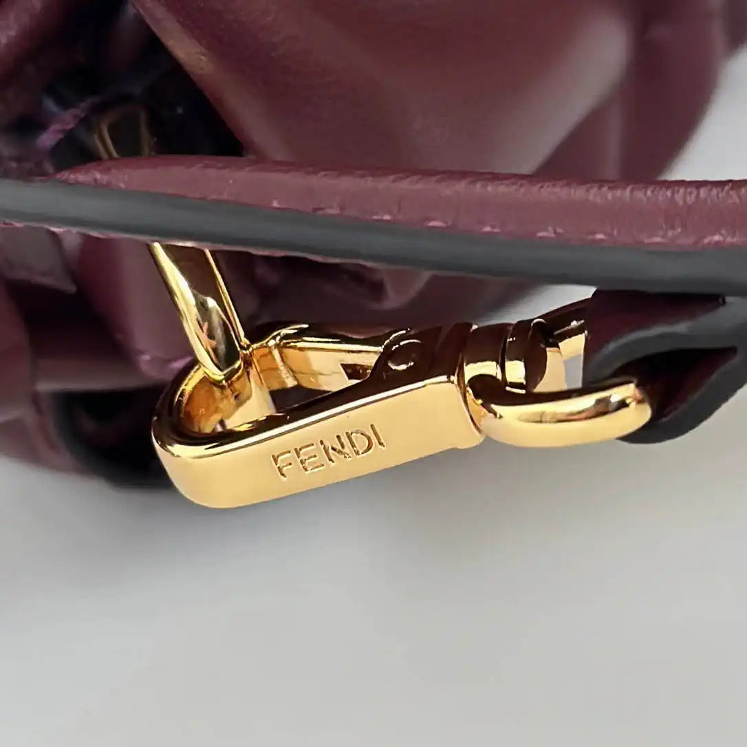 Fendi 8BS105AV5WF1SXQ Mamma Baguette Nano Wine Red leather miniature 8677mini