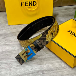 Fendi 7C0424 Belts Designer Calfskin wide 4.0CM F090112 - Blue / 80--(95CM£© - View 1