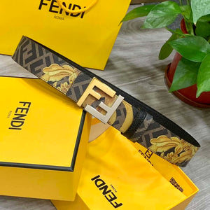 Fendi 7C0424 Belts Designer Calfskin wide 4.0CM F090114 - Gold / 80--(95CM£© - View 7