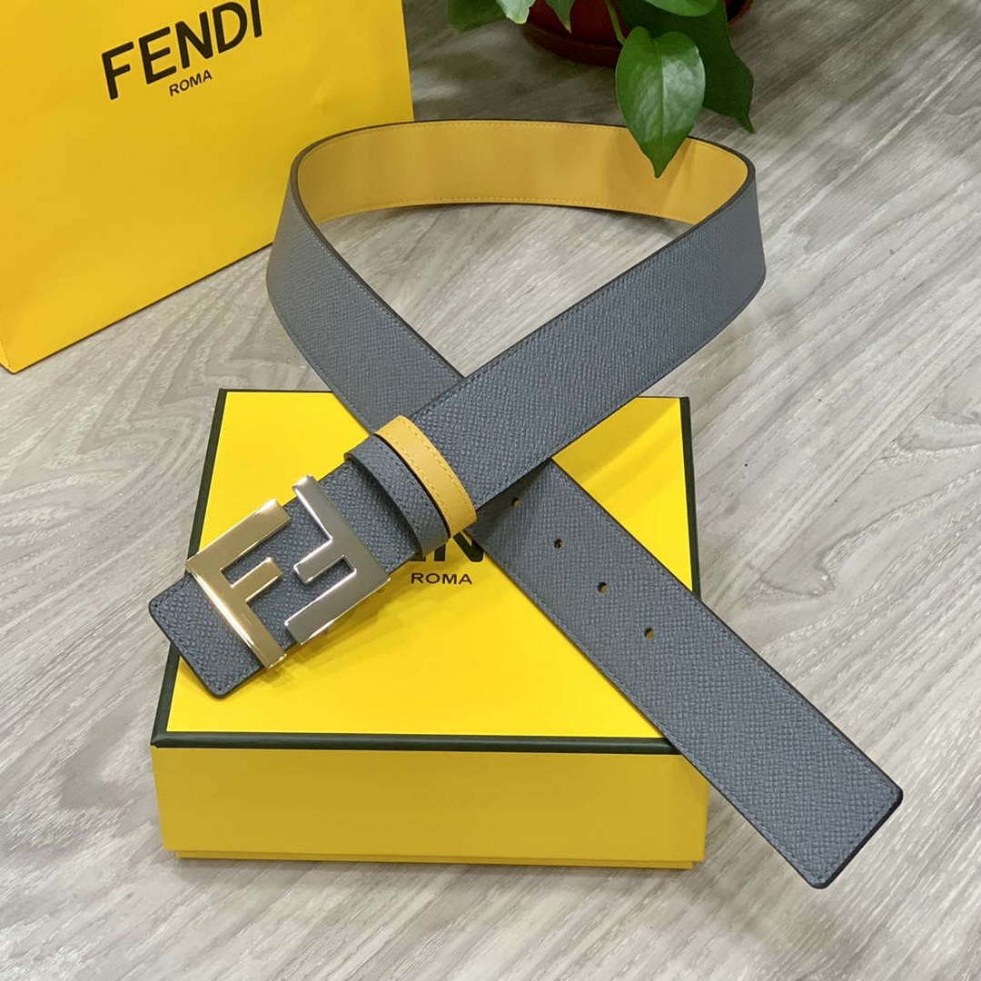 Fendi 7C0424 Belts Designer Calfskin wide 4.0CM F090121 - Gold / 80--(95CM£© - View 1