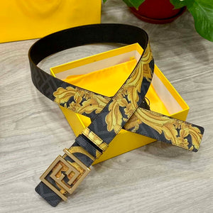 Fendi 7C0424 Belts Designer Calfskin wide 4.0CM F090123 - 1.Silver / 80--(95CM£© - View 1