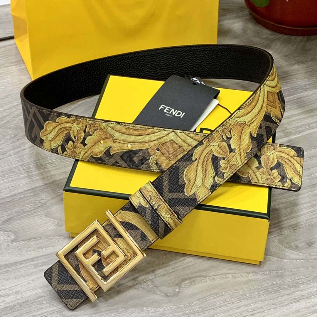 Fendi 7C0424 Belts Designer Calfskin wide 4.0CM F090123