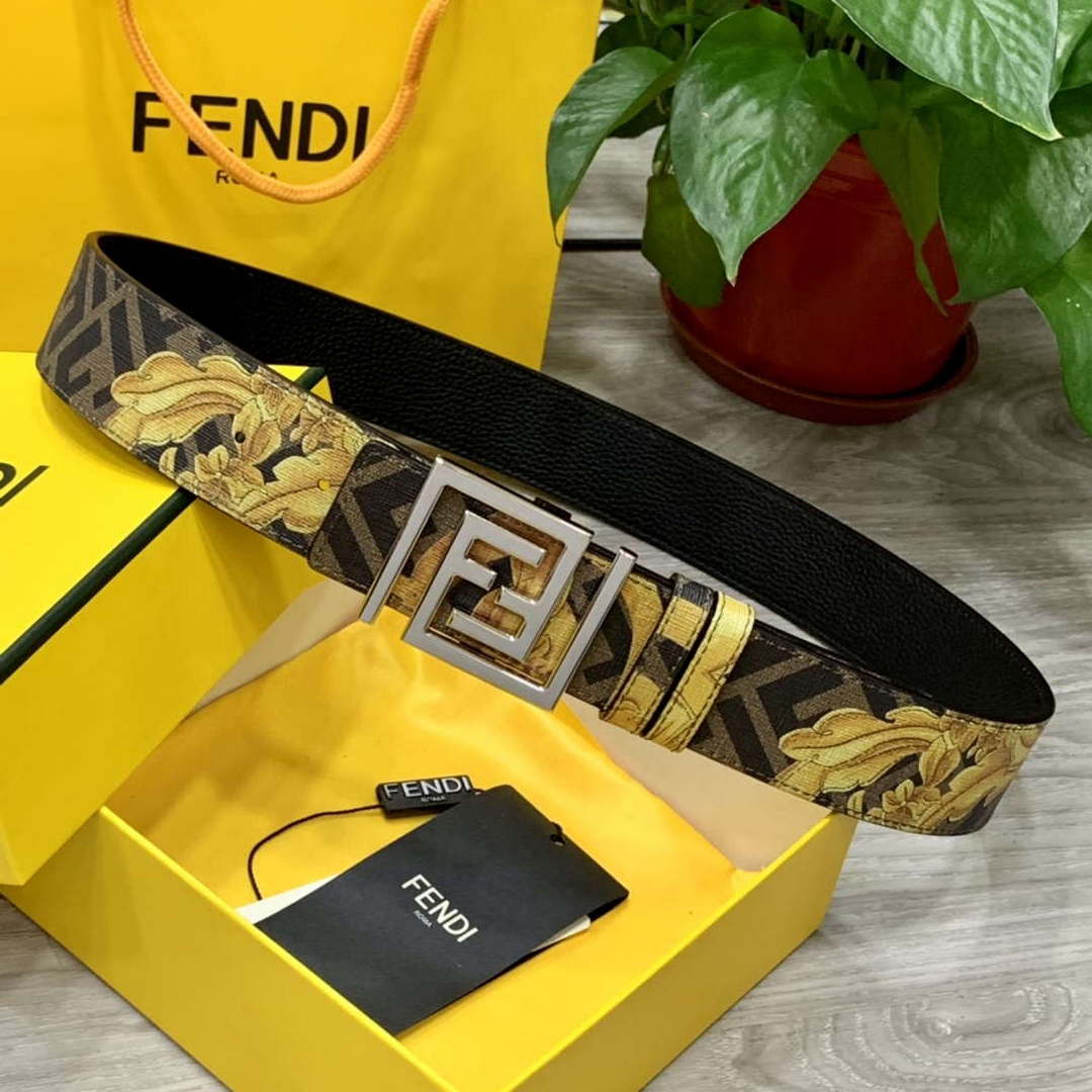 Fendi 7C0424 Belts Designer Calfskin wide 4.0CM F090123