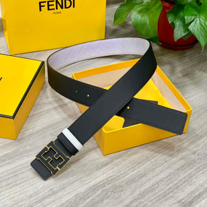 Fendi 7C0424 Belts Designer Calfskin wide 4.0CM F090129 - 1.Gold &Black / 80--(95CM£© - View 4