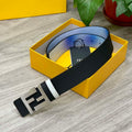 Fendi 7C0424 Belts Designer Calfskin wide 4.0CM F090130 - 1.Gold / 80--(95CM£© - View 1