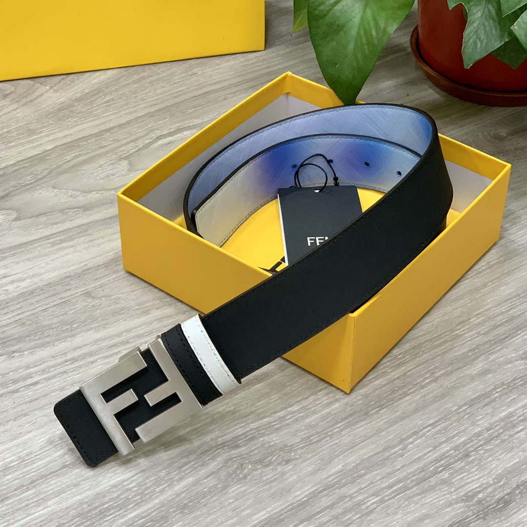 Fendi 7C0424 Belts Designer Calfskin wide 4.0CM F090130 - 1.Gold / 80--(95CM£© - View 1