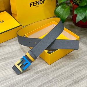 Fendi 7C0424 Belts Designer Calfskin wide 4.0CM F090131 - 1.Blue / 80--(95CM£© - View 1