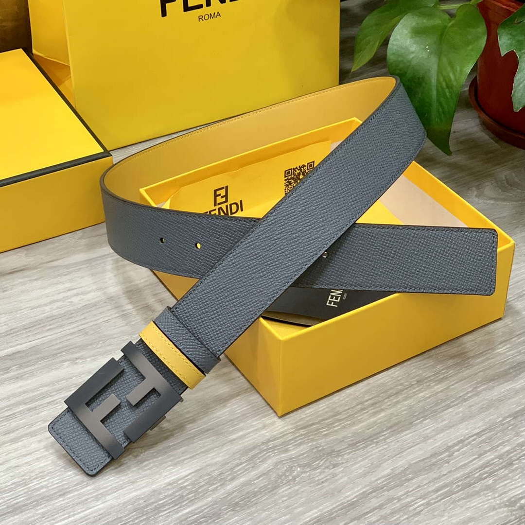 Fendi 7C0424 Belts Designer Calfskin wide 4.0CM F090131 - 1.Blue / 80--(95CM£© - View 6
