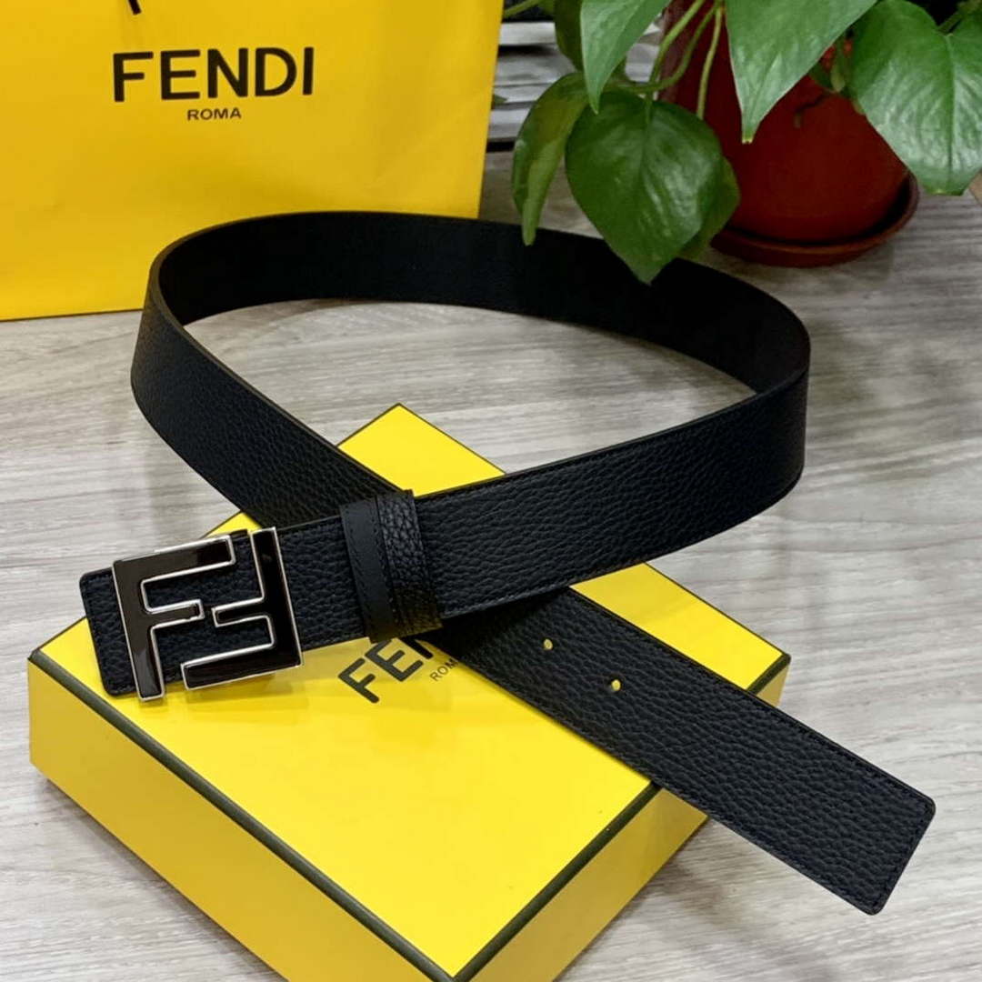 Fendi 7C0424 Belts Designer Calfskin wide 4.0CM F090136 - 1.Gold / 80--(95CM£© - View 1