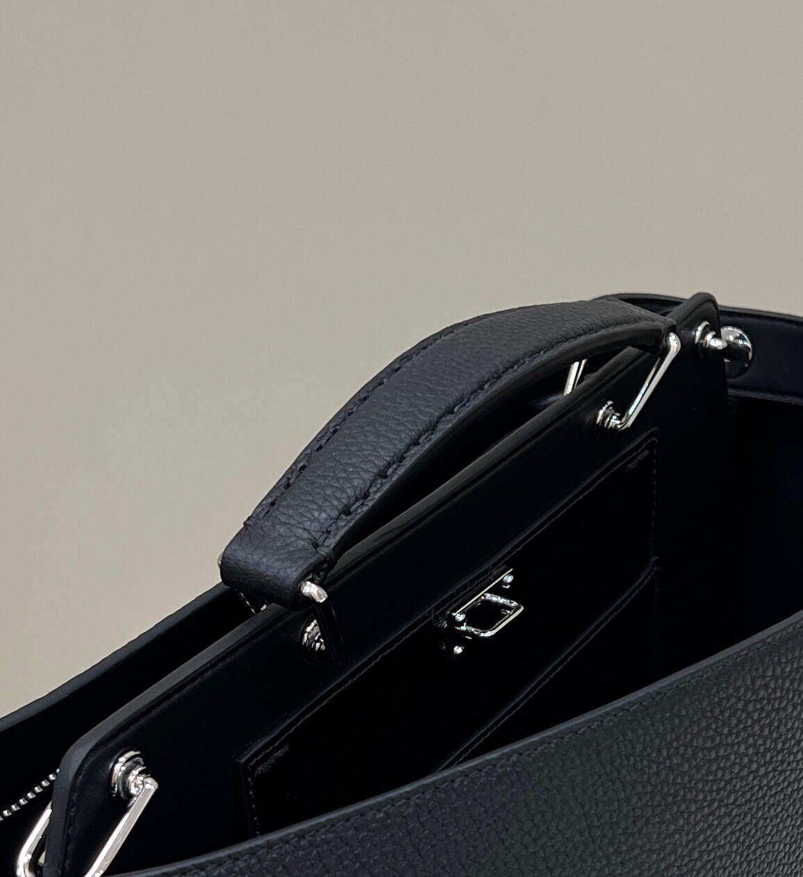 Fendi 7VA529 Peekaboo ISeeU Medium Black Leather Bag - Default Title - View 5