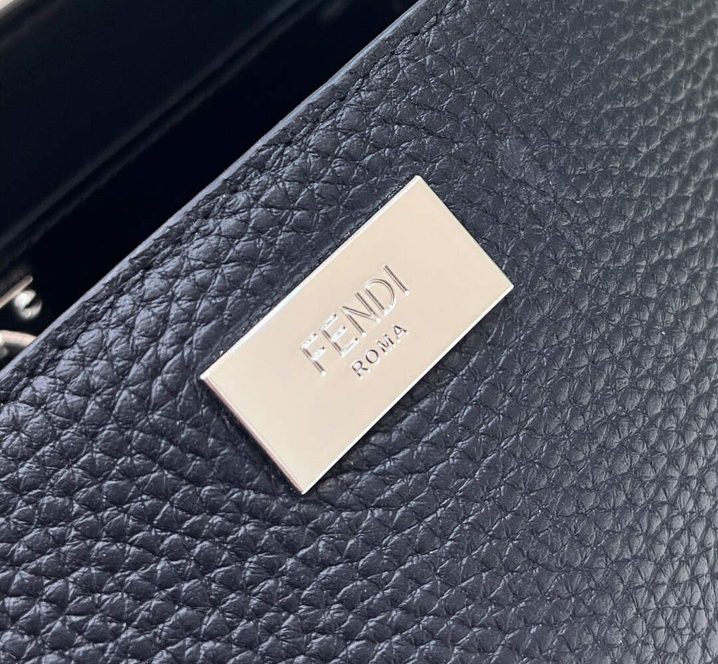 Fendi 7VA529 Peekaboo ISeeU Medium Black Leather Bag