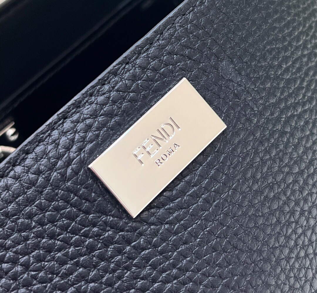 Fendi 7VA529 Peekaboo ISeeU Medium Black Leather Bag