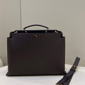 Fendi 7VA529 Peekaboo ISeeU Medium Brown Leather Bag - Default Title - View 1
