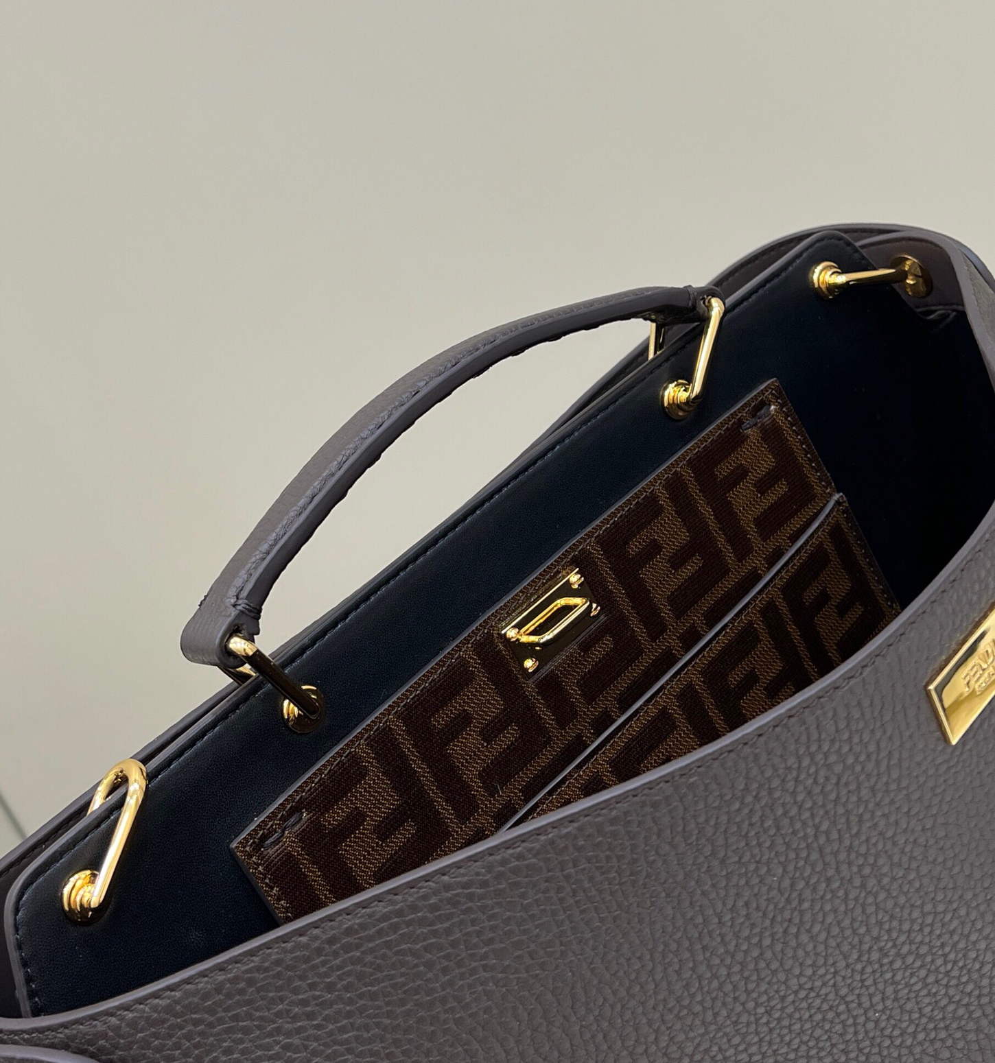 Fendi 7VA529 Peekaboo ISeeU Medium Brown Leather Bag - Default Title - View 7