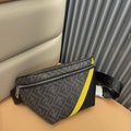 Fendi  7VA562 Belt Bag Black FF fabric belt bag
