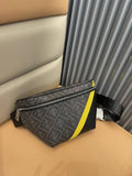 Fendi  7VA562 Belt Bag Black FF fabric belt bag