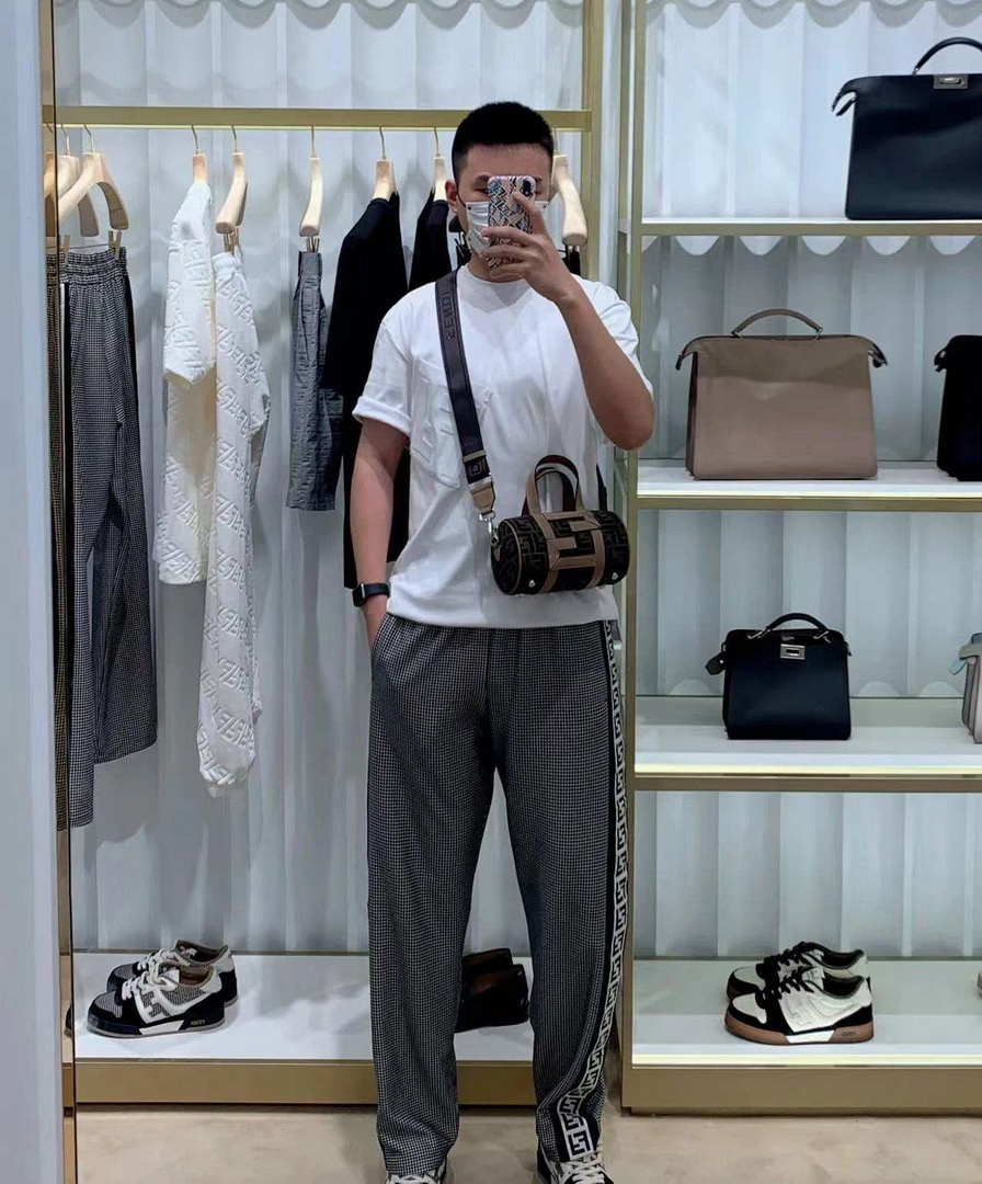 Fendi 7VA570 Mini bag Brown FF fabric bag