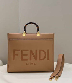 Fendi 8266S Sunshine Medium Bag 8BH386 Apricot leather shopper - Default Title - View 1