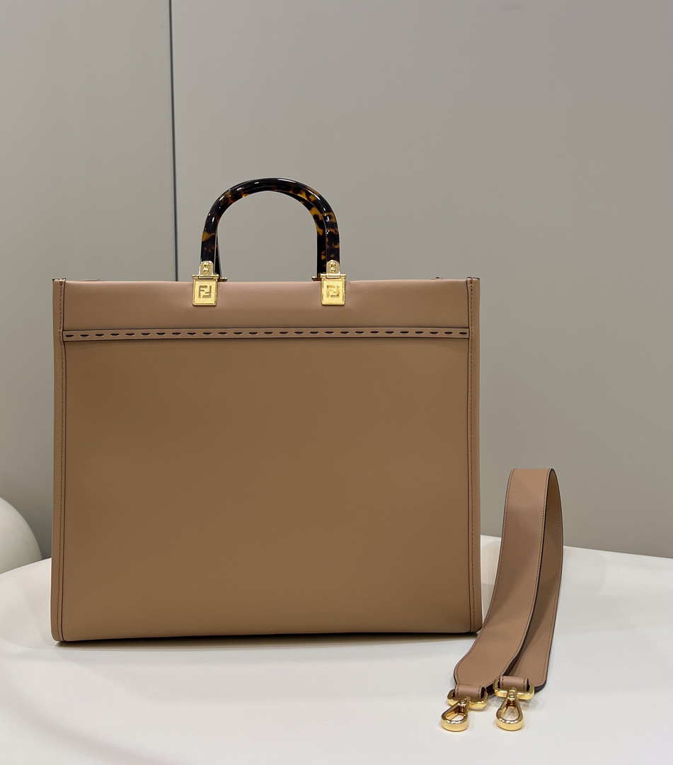 Fendi 8266S Sunshine Medium Bag 8BH386 Apricot leather shopper