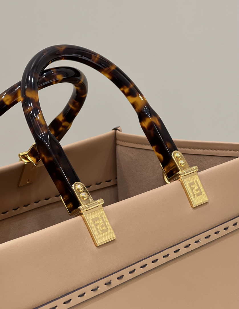 Fendi 8266S Sunshine Medium Bag 8BH386 Apricot leather shopper