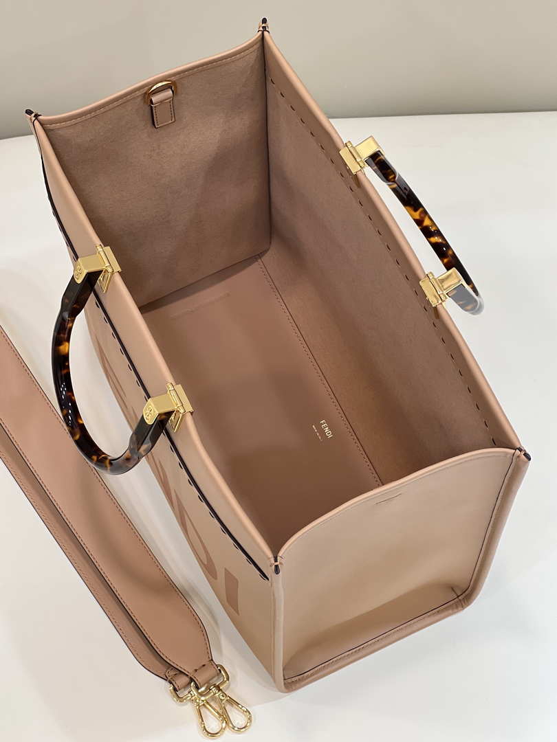 Fendi 8266S Sunshine Medium Bag 8BH386 Apricot leather shopper